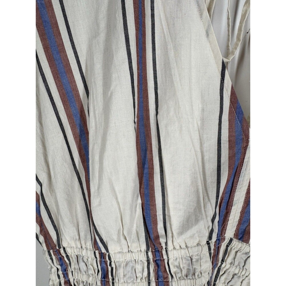 LOFT Beach NEW Long Striped Smocked Waist Dress Coastal Boho 100% Cotton XL - Picture 5 of 7